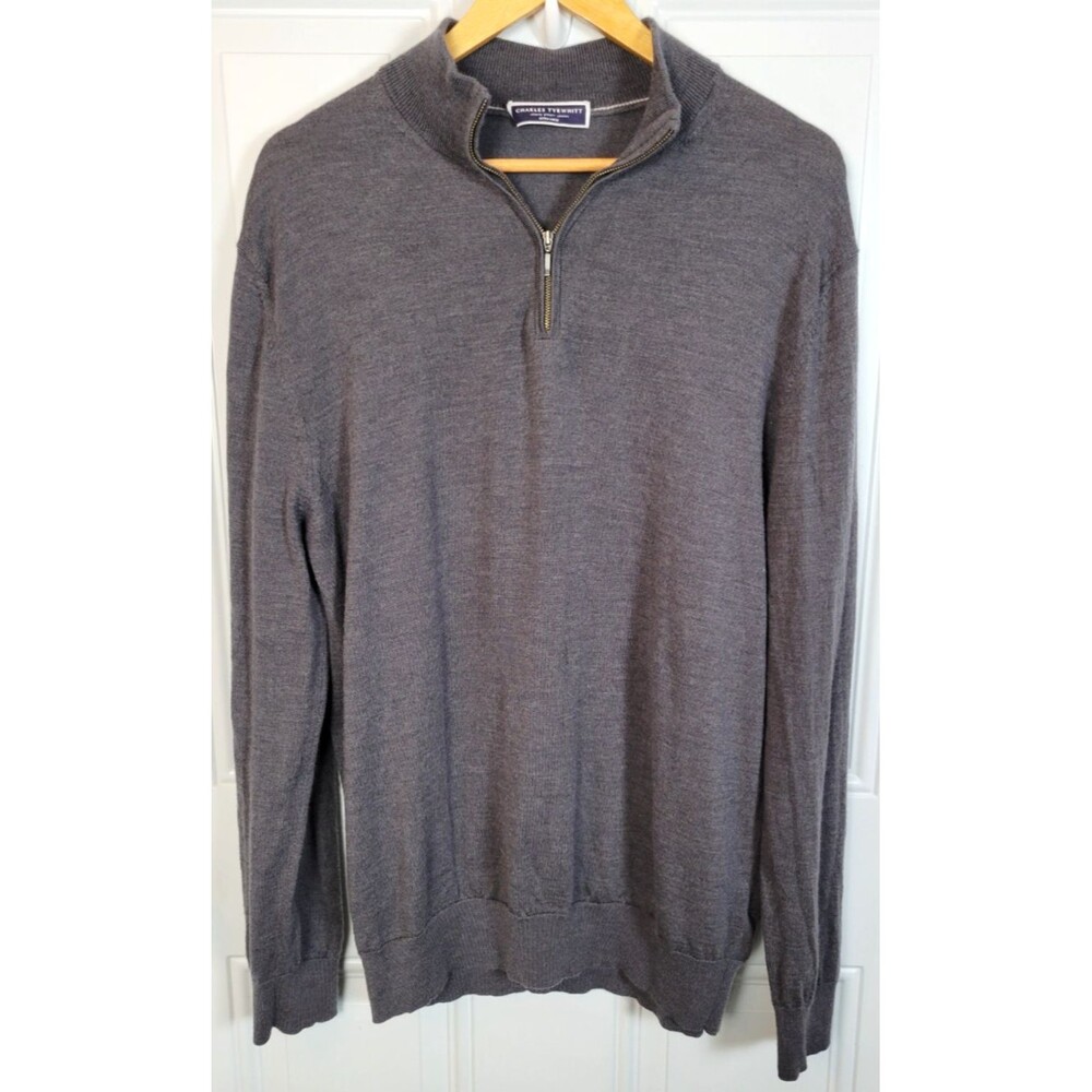 Charles Tyrwhitt Mens Merino Wool 1/4 Zip Pullover Sweater Size XL